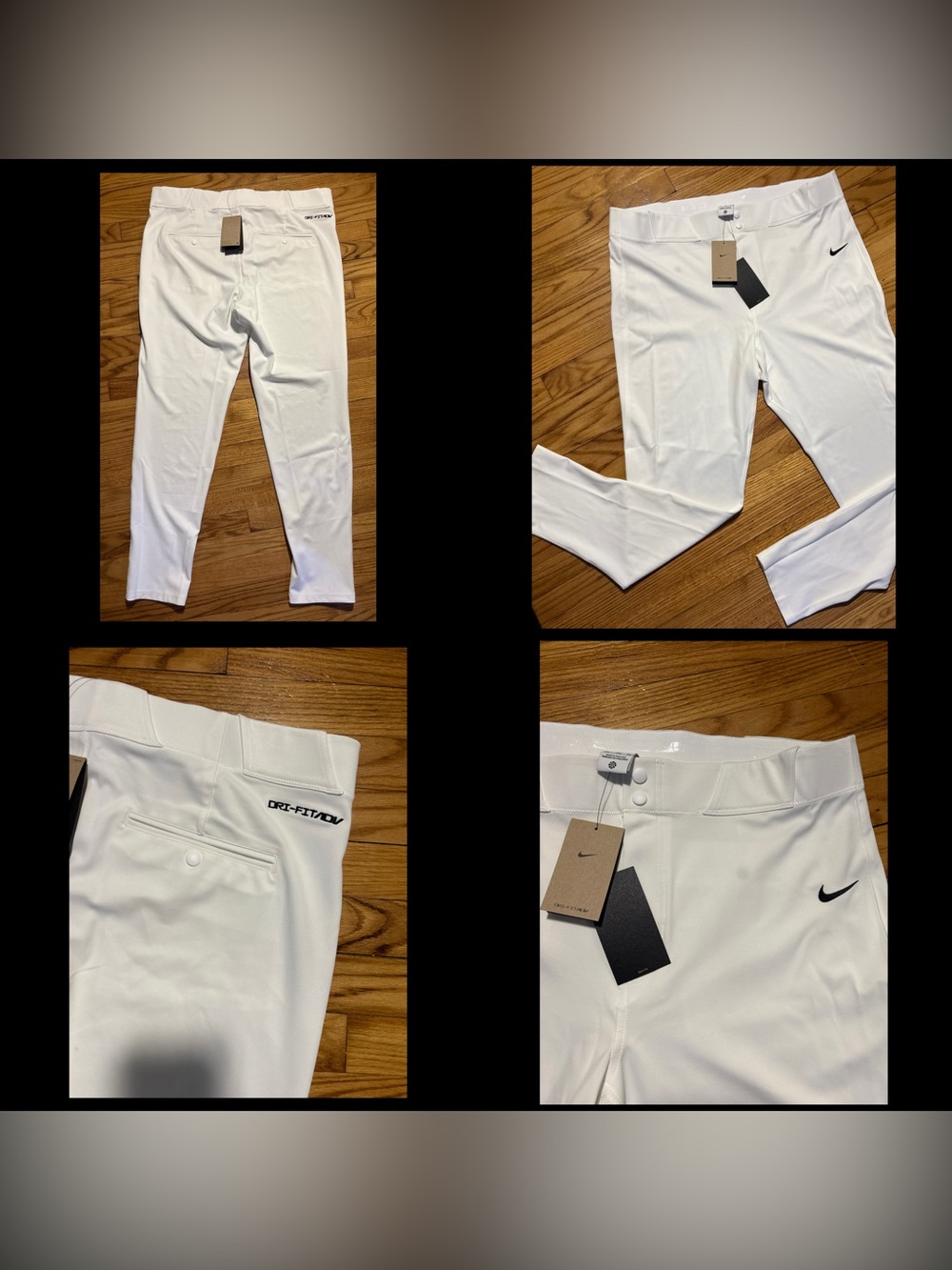 Nike Stock Vapor Select Baseball Softball Pant Men's 2XL White NEW! Slim fit